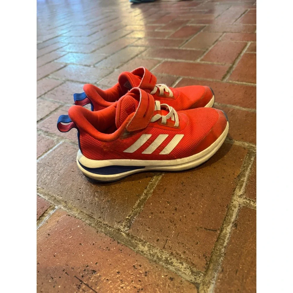 Adidas FortaRun Kids Sneakers Red Blue‎ White FV2625 Size 1.5Y Hook and Loop